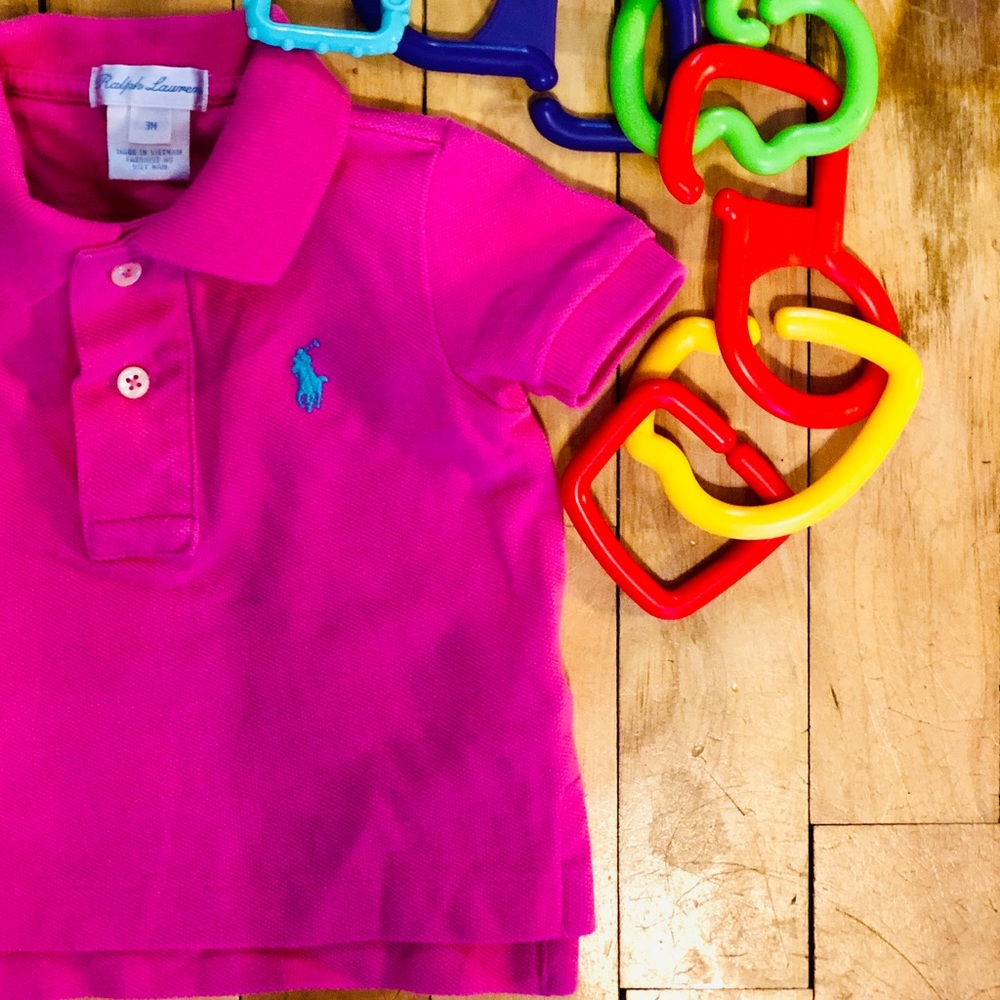 🎀 Baby girl pink Polo shirt.